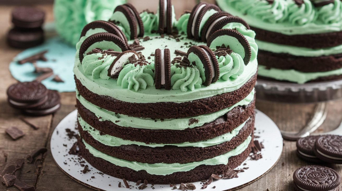 Mint Chocolate Oreo Cake Recipe - Food Blasts