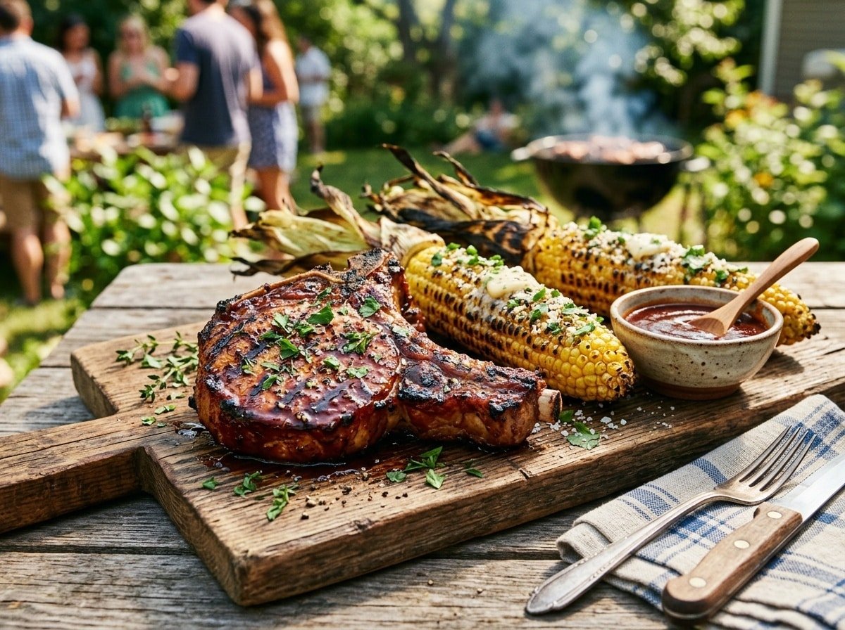 Tender Grilled BBQ Pork Chops - Food Blasts