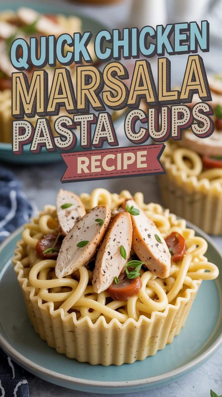 Chicken Marsala Pasta Cups Recipe - Food Blasts