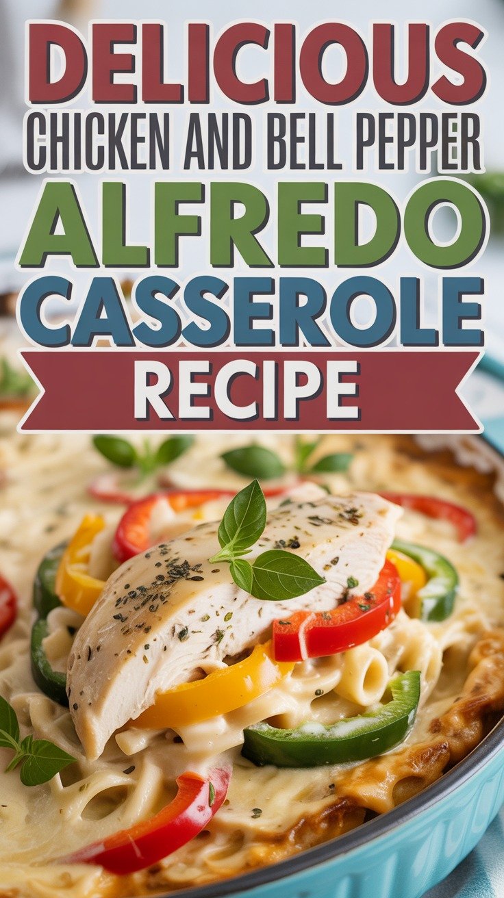 Chicken and Bell Pepper Alfredo Casserole