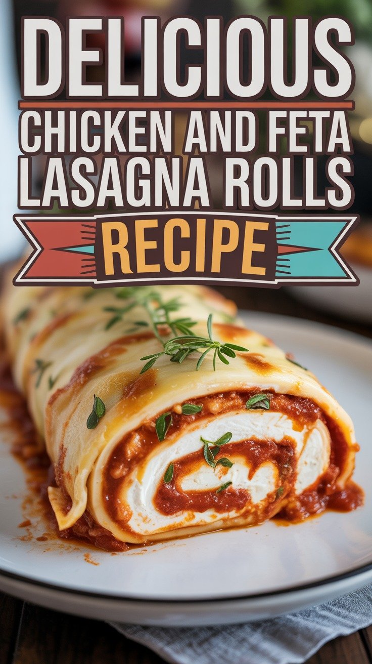 Chicken and Feta Lasagna Rolls