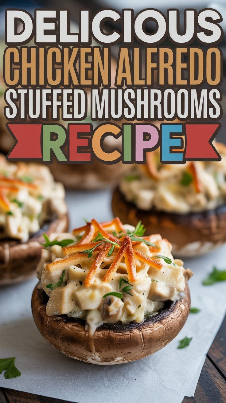 Chicken Alfredo Stuffed Mushrooms