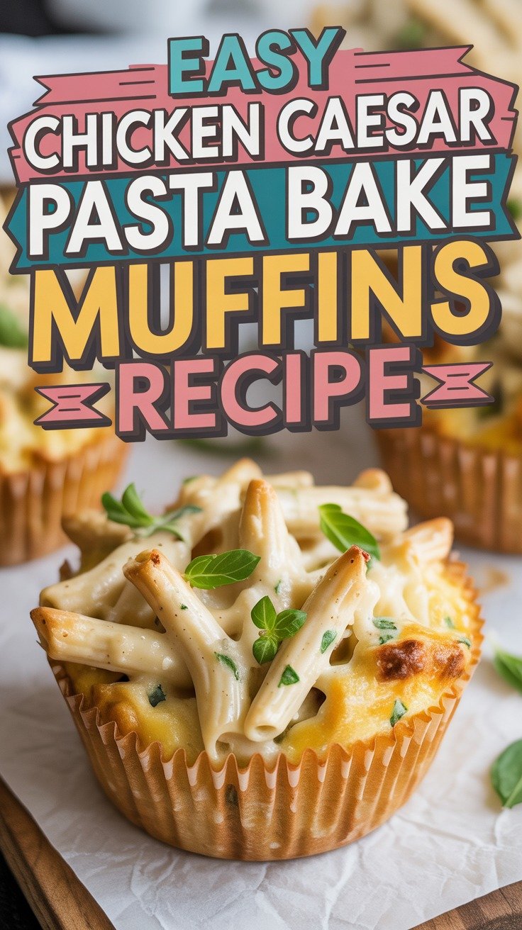 Chicken Caesar Pasta Bake Muffins
