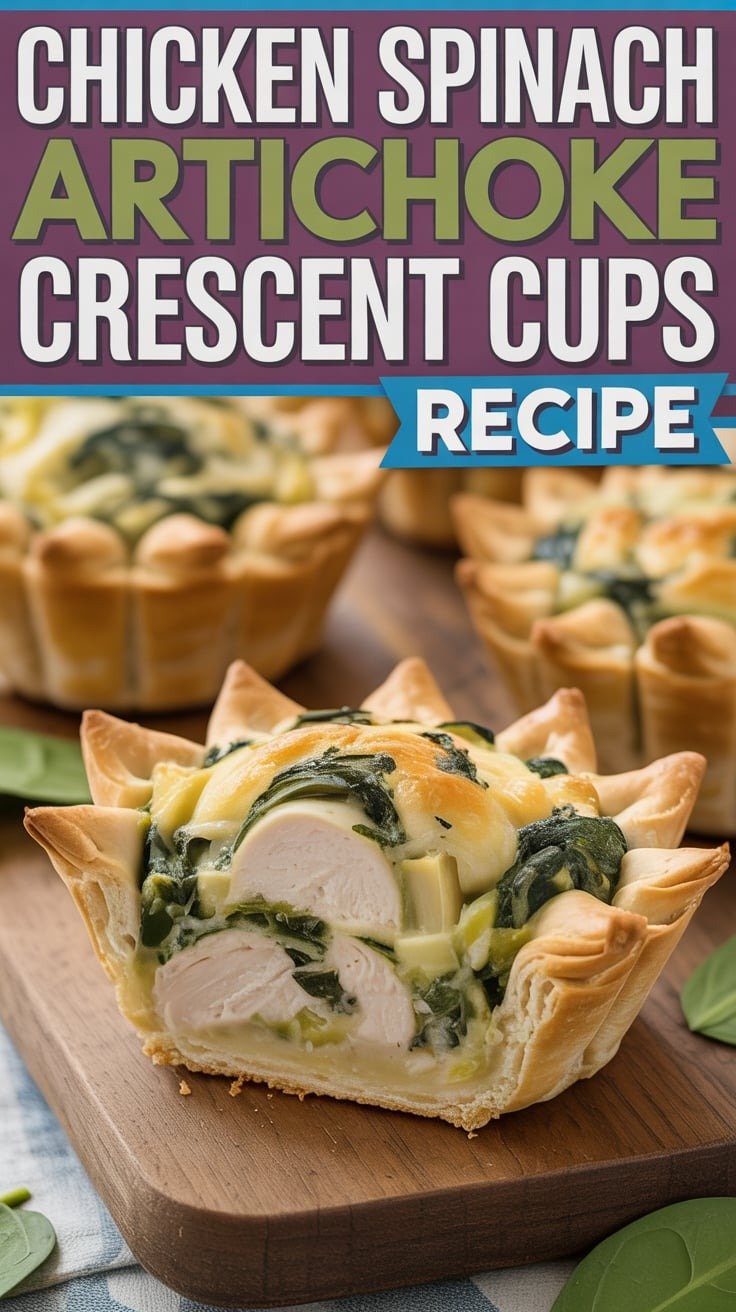 Chicken Spinach Artichoke Crescent Cups