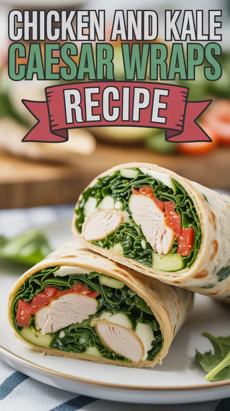 Chicken and Kale Caesar Wraps