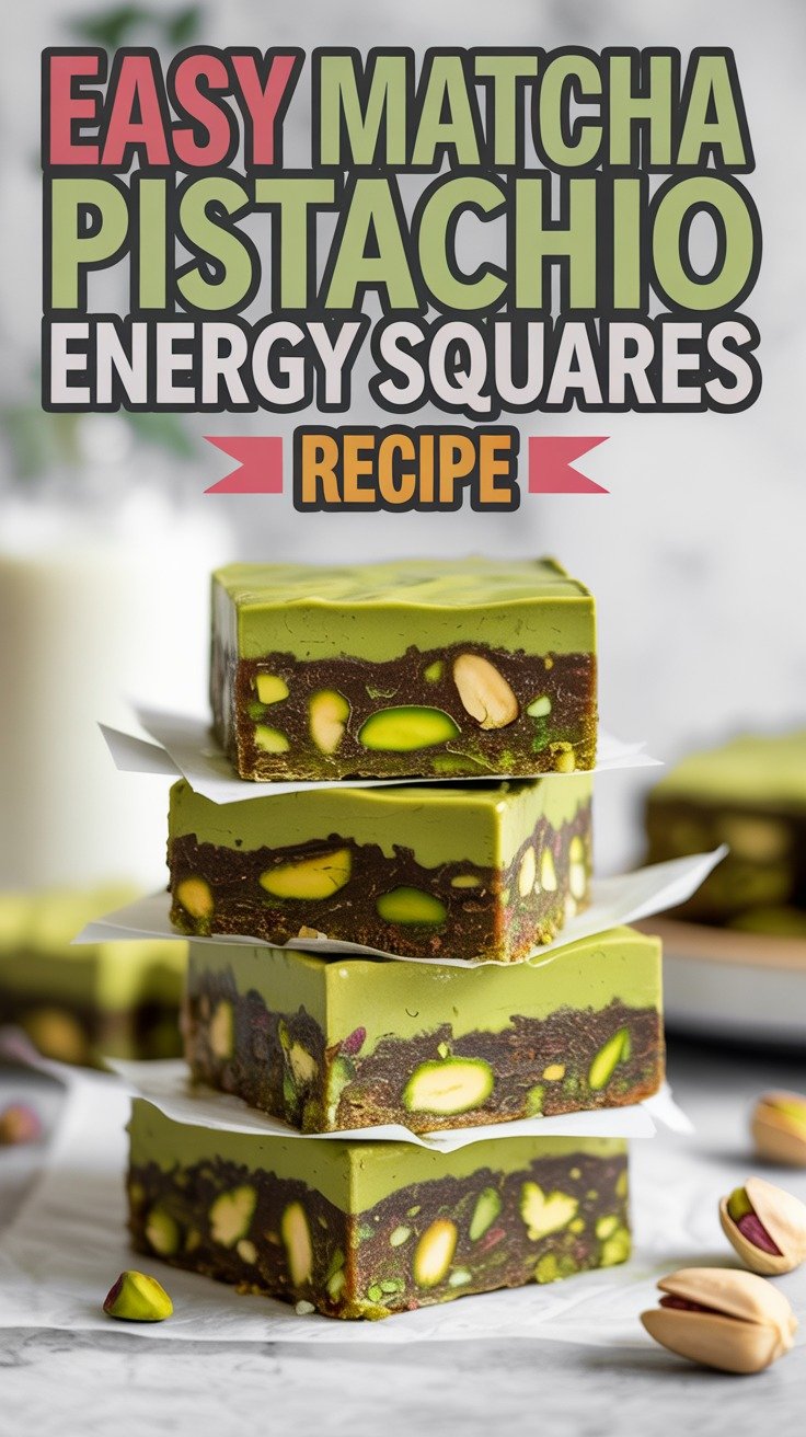 Matcha Pistachio Energy Squares