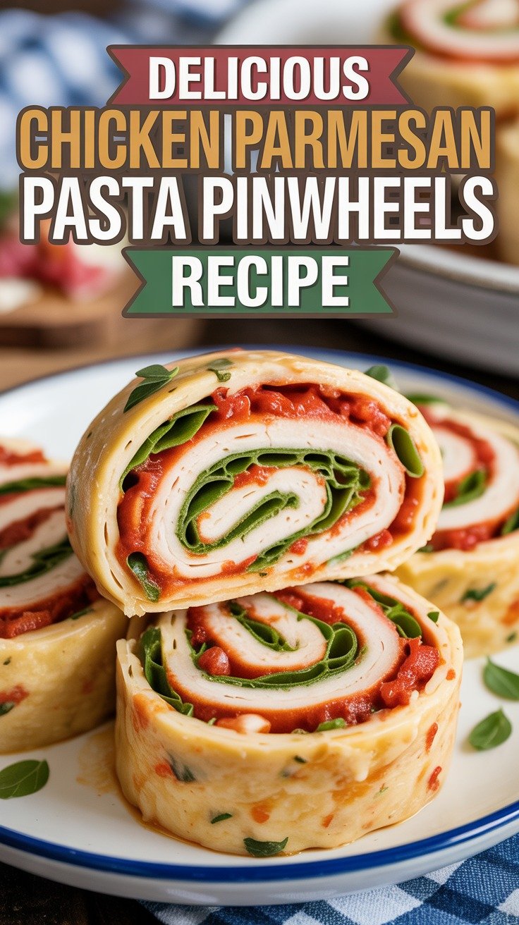 Chicken Parmesan Pasta Pinwheels