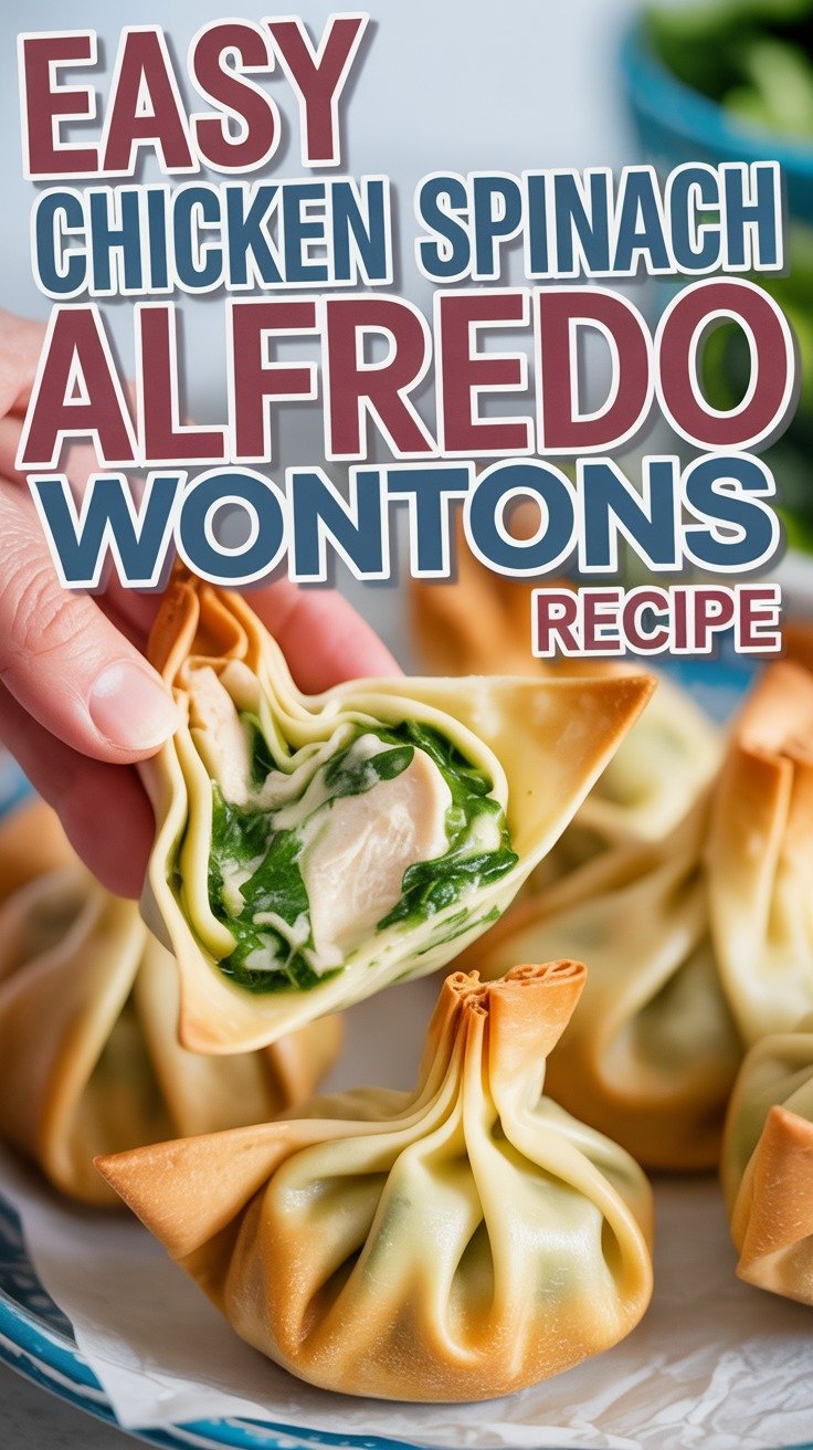 Chicken Spinach Alfredo Wontons