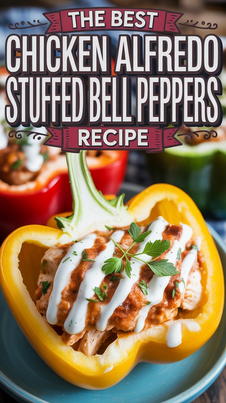 Chicken Alfredo Stuffed Bell Peppers