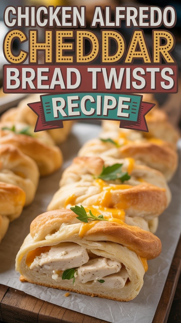 Chicken Alfredo Cheddar Bread Twists