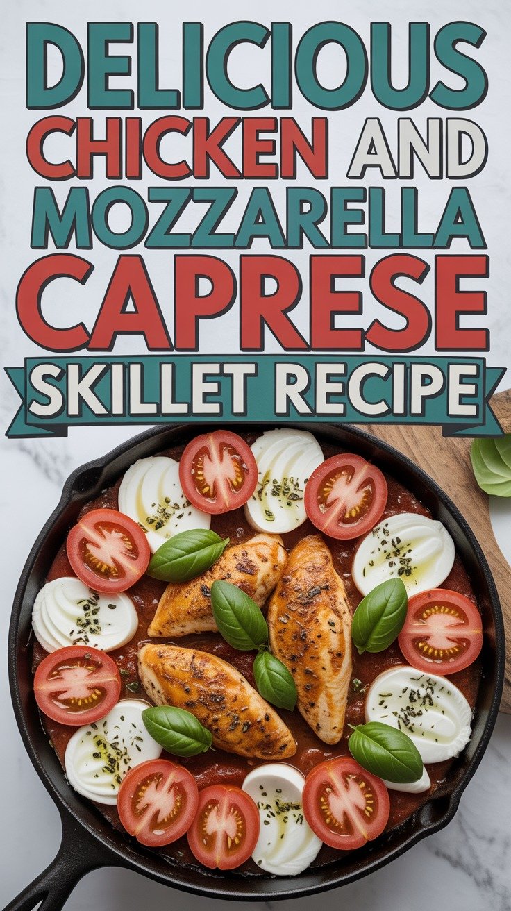 Chicken and Mozzarella Caprese Skillet