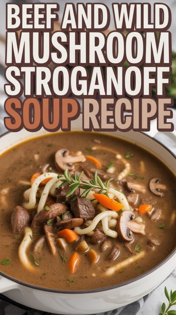 Beef and Wild Mushroom Stroganoff Soup