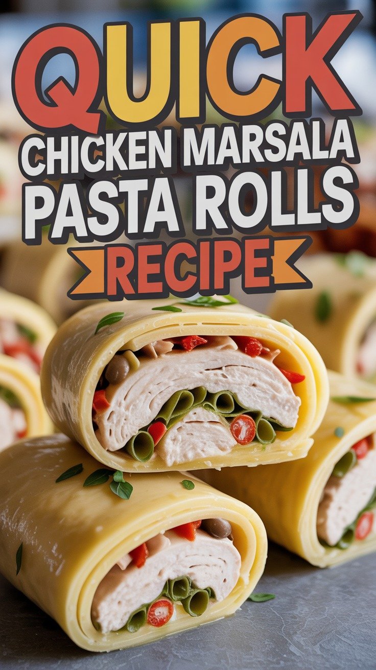 Chicken Marsala Pasta Rolls