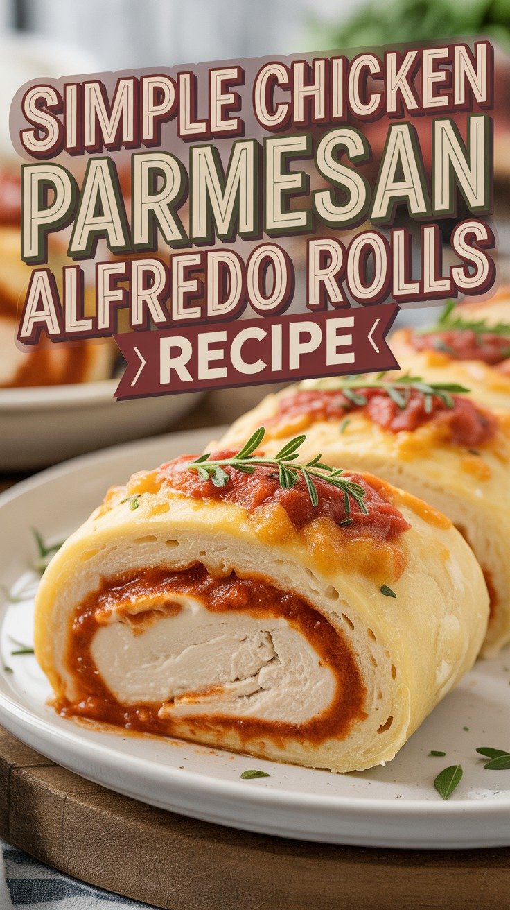 Chicken Parmesan Alfredo Rolls