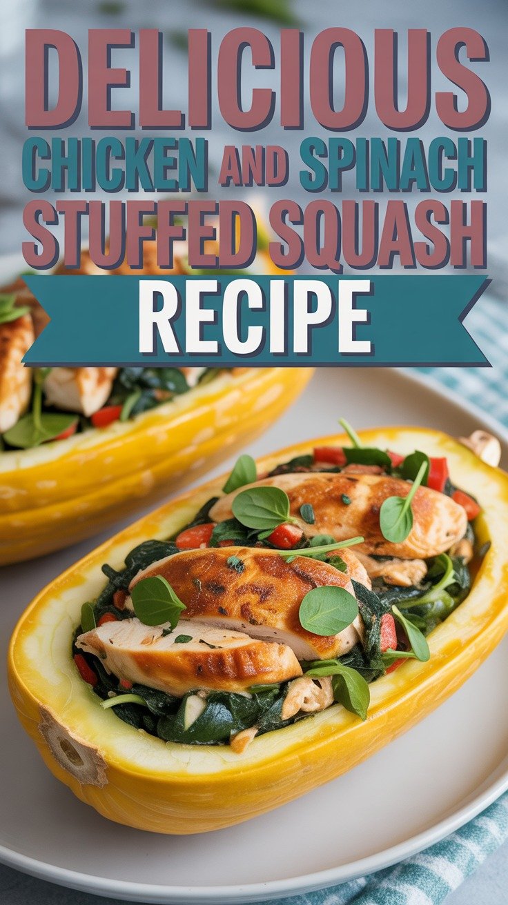 Chicken and Spinach Stuffed Squash