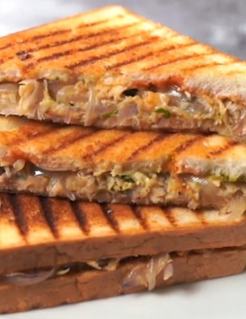 Delicious Chicken and Sweet Onion Grilled Cheese Sandwich