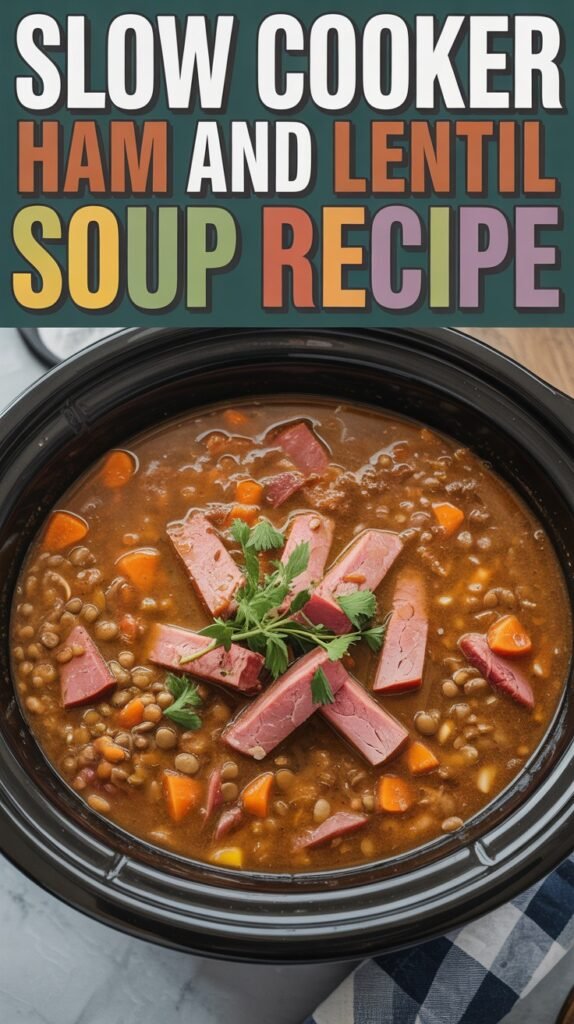 Slow Cooker Ham and Lentil Soup