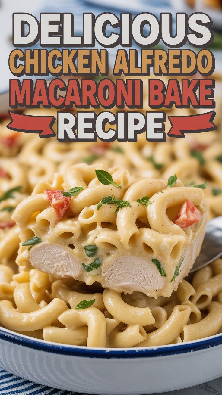 Chicken Alfredo Macaroni Bake