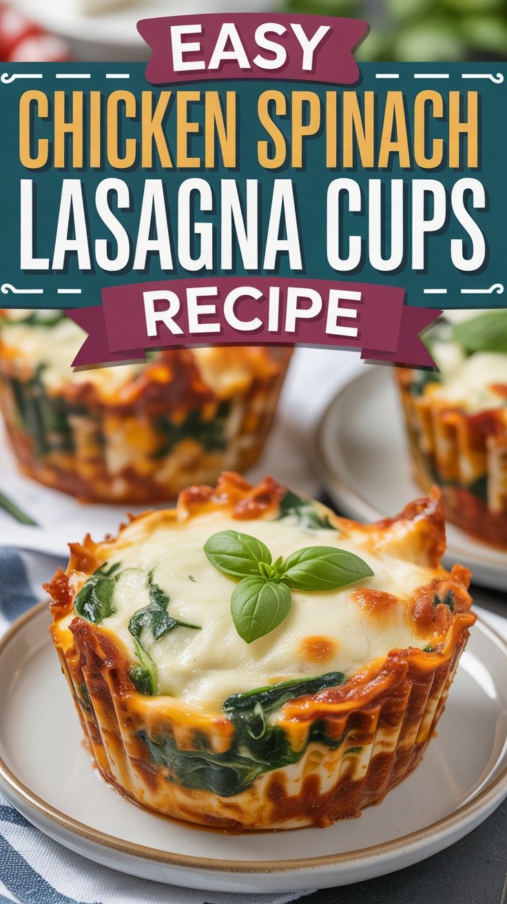 Chicken Spinach Lasagna Cups