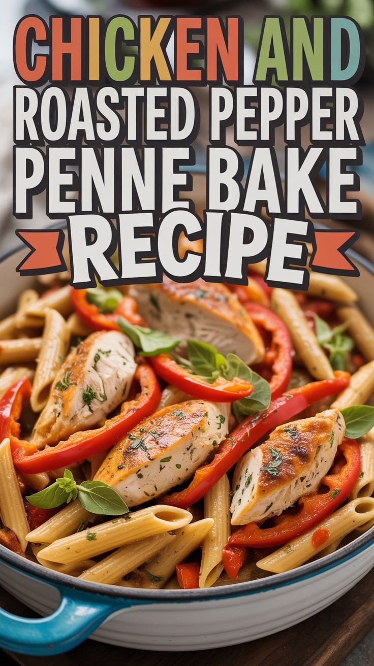 Chicken and Roasted Pepper Penne Bake