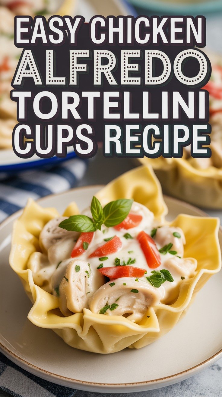 Chicken Alfredo Tortellini Cups