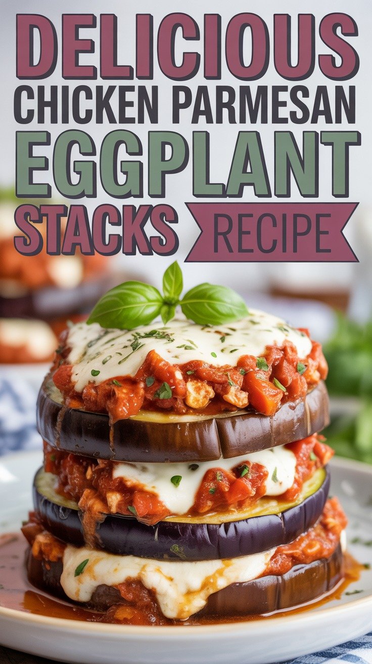 Chicken Parmesan Eggplant Stacks