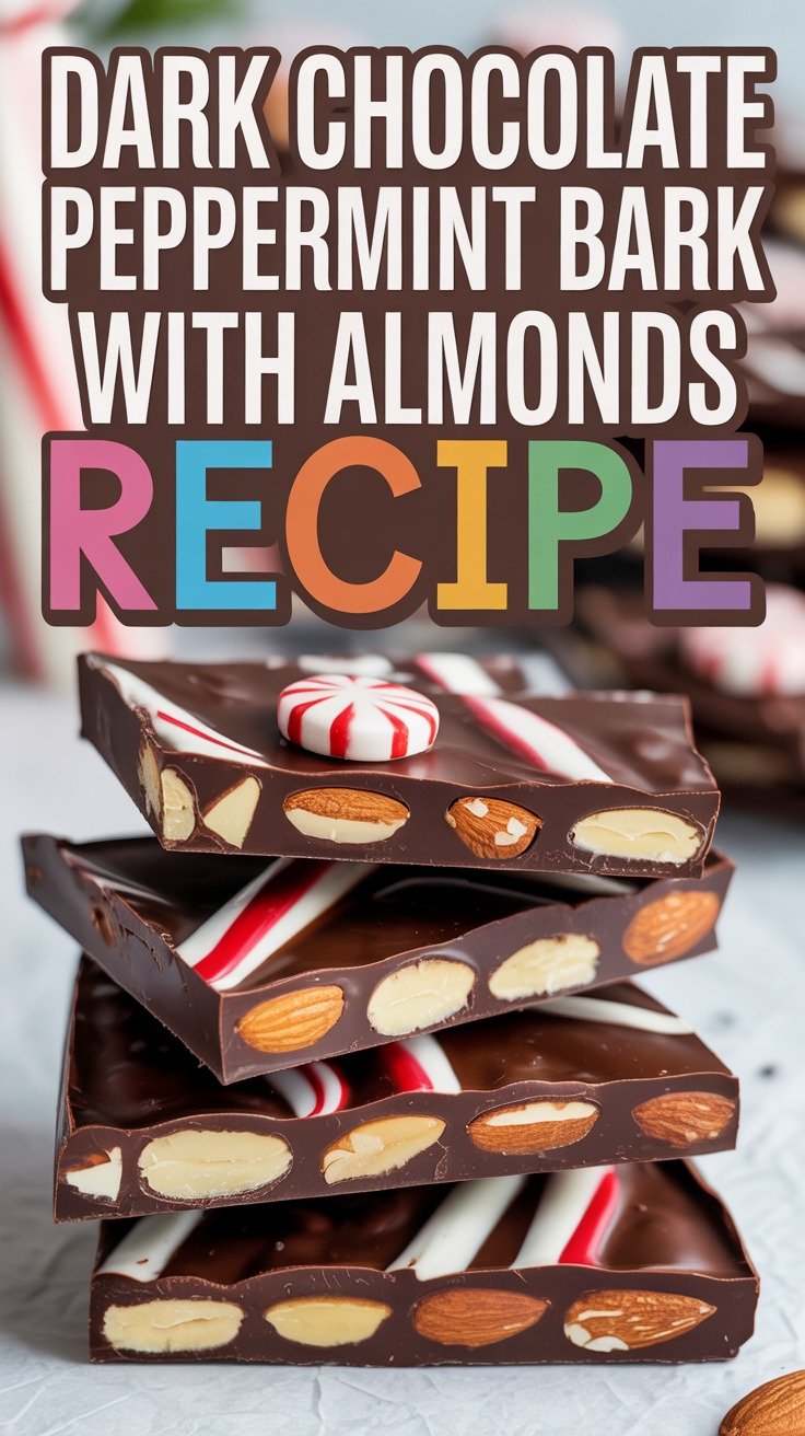 Dark Chocolate Peppermint Bark with Almonds