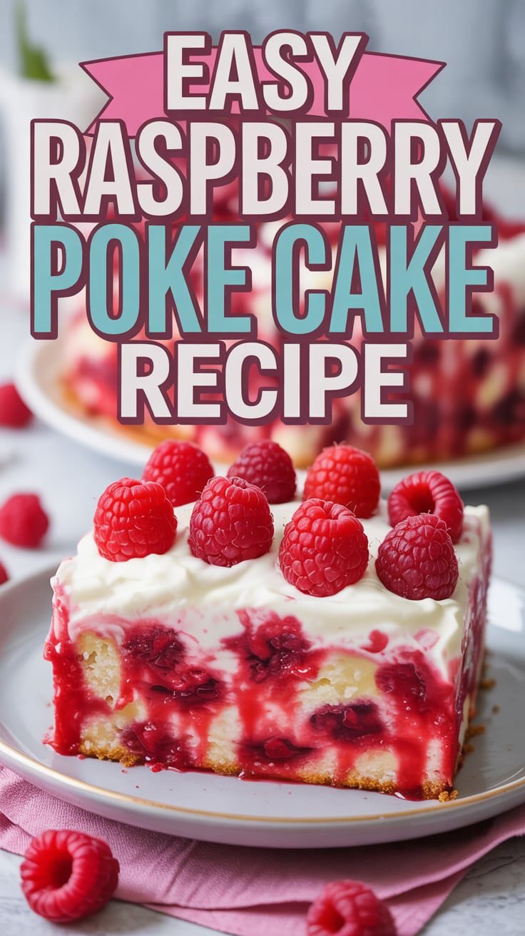 Delicious Raspberry Poke Cake Recipe - Food Blasts