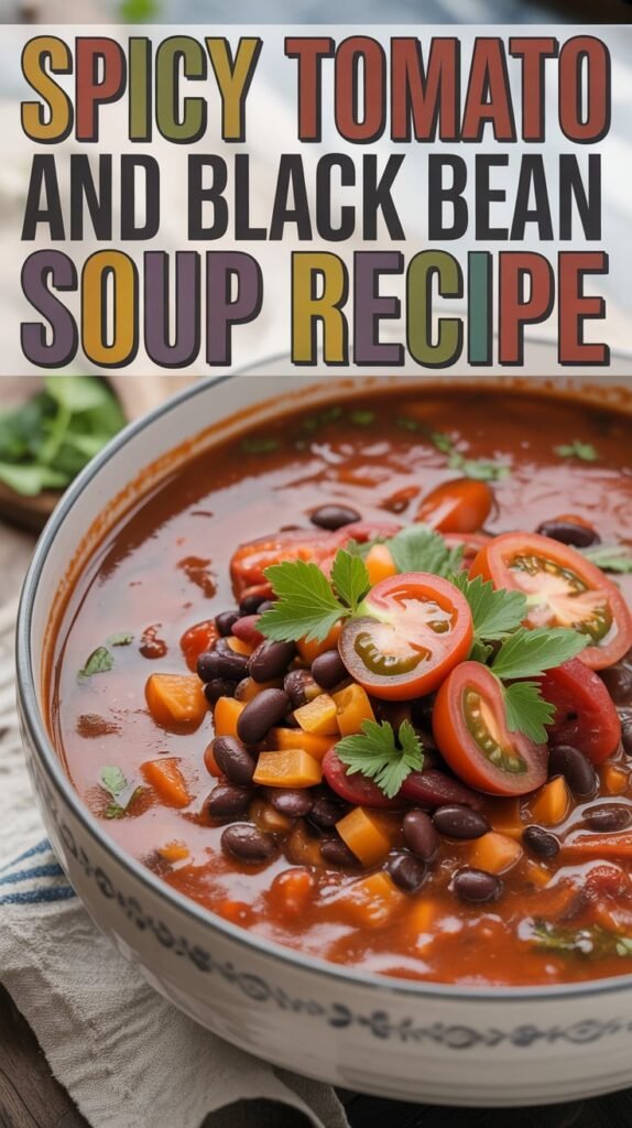 Spicy Tomato and Black Bean Soup