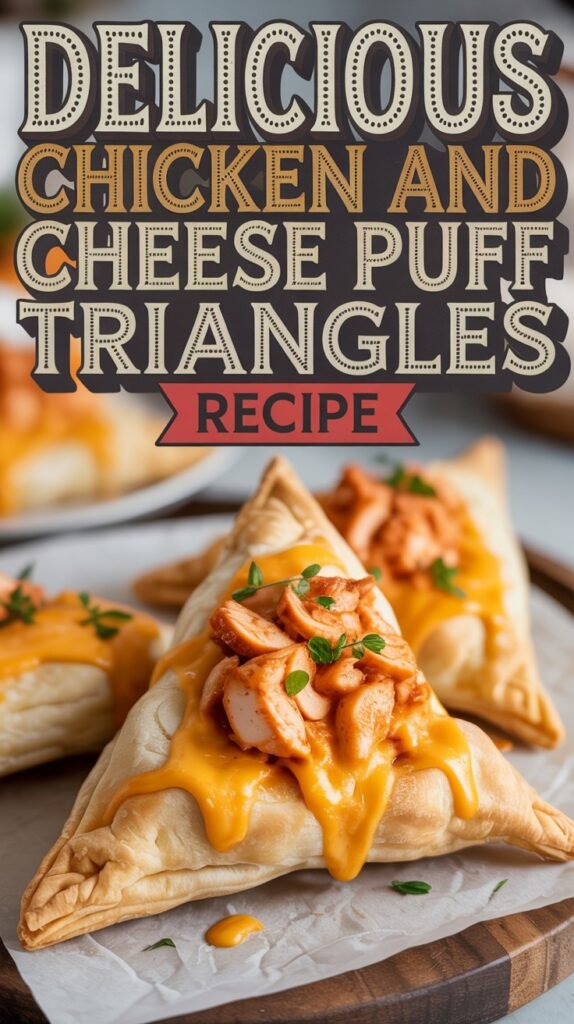 Delicious Chicken and Cheese Puff Triangles Recipe - Food Blasts