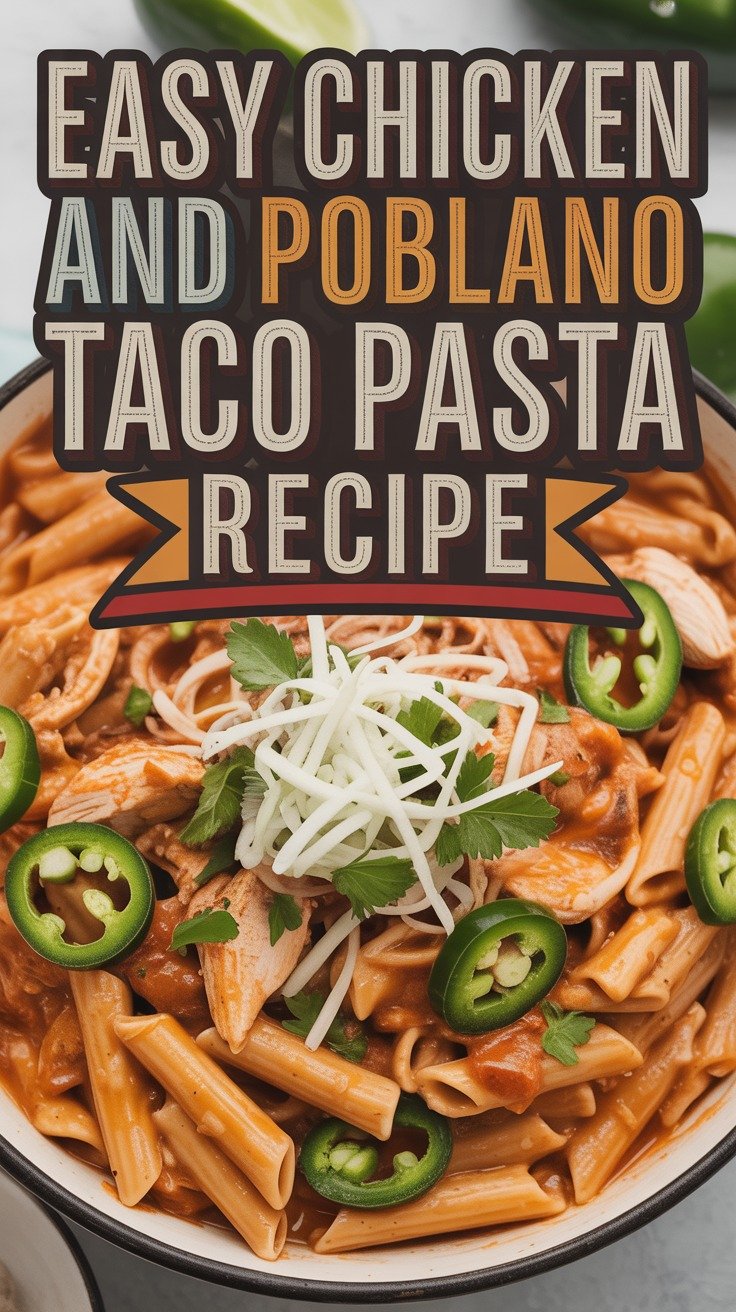 Chicken and Poblano Taco Pasta