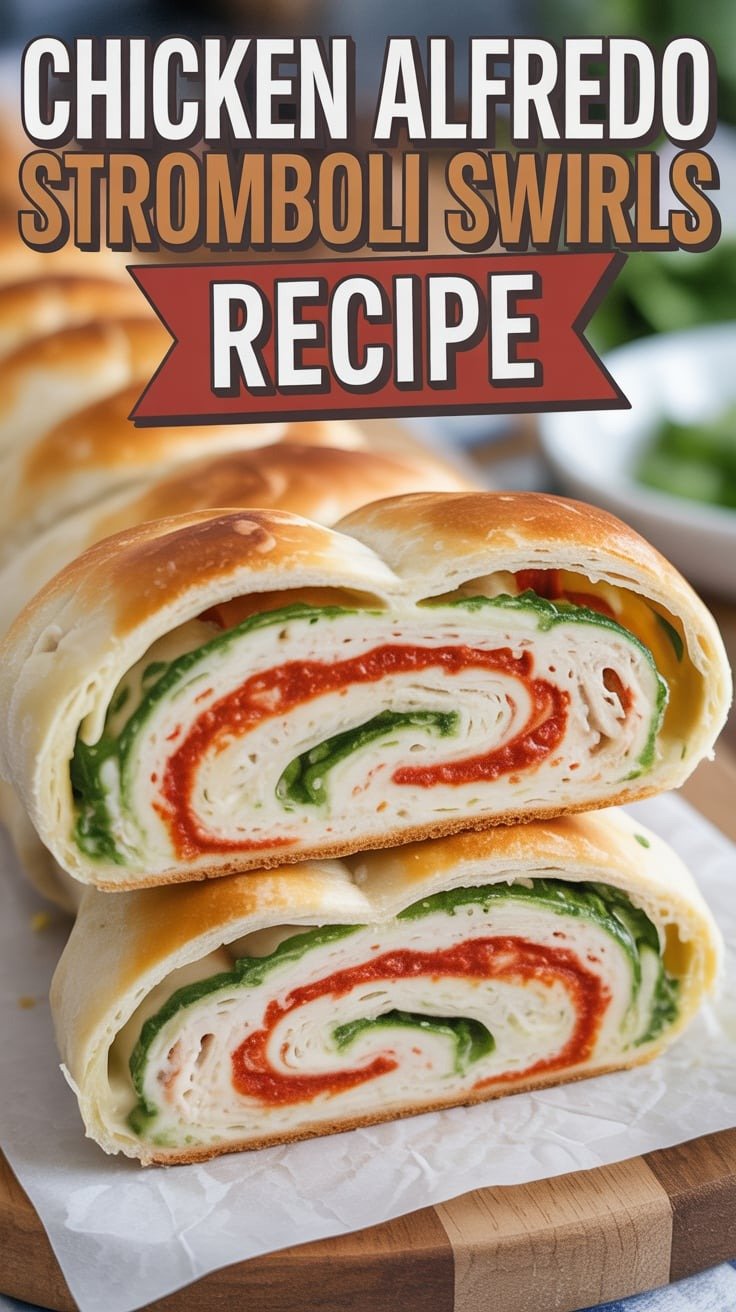 Chicken Alfredo Stromboli Swirls