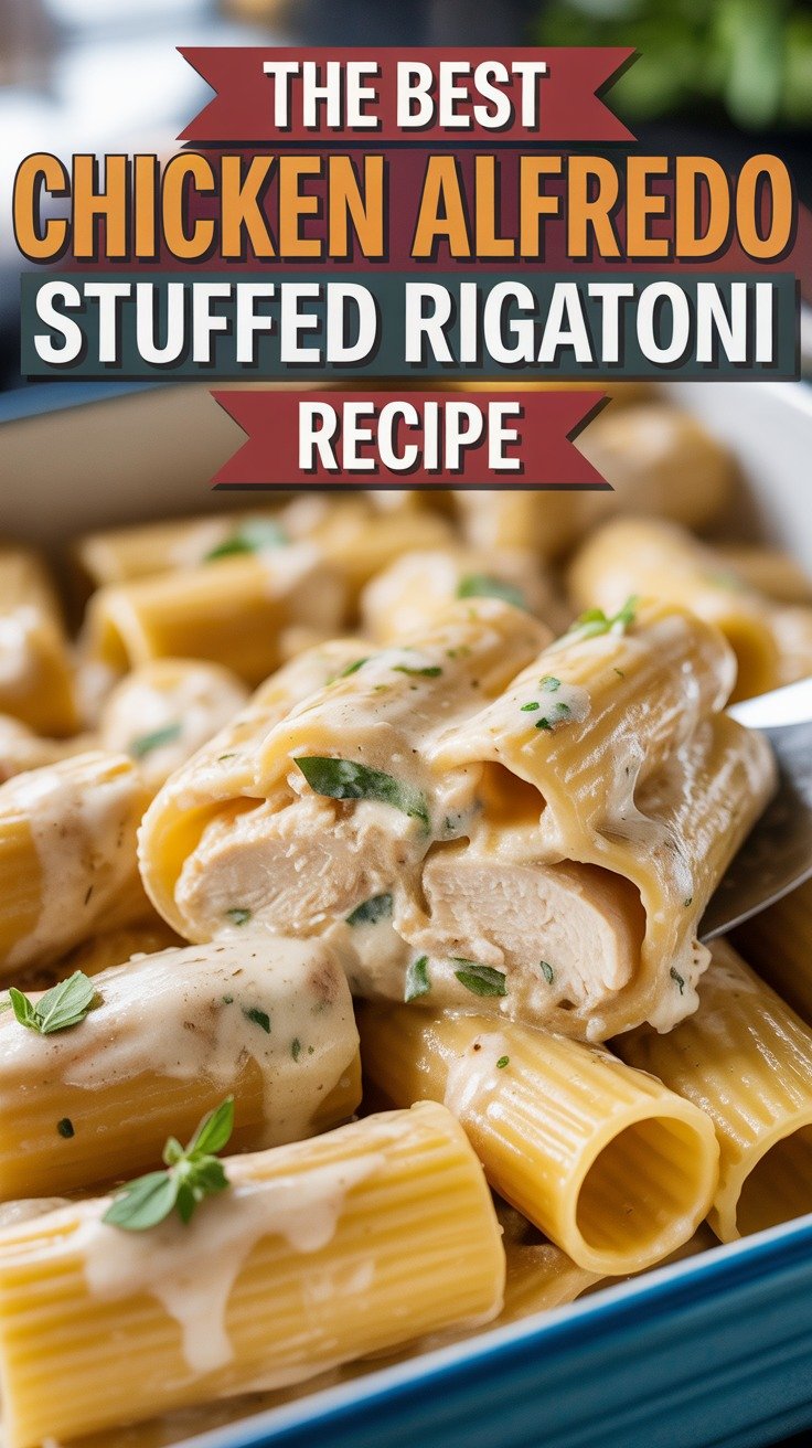 Chicken Alfredo Stuffed Rigatoni