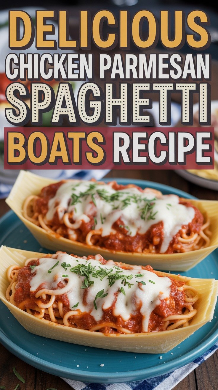 Chicken Parmesan Spaghetti Boats