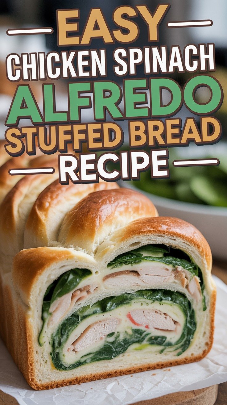 Chicken Spinach Alfredo Stuffed Bread