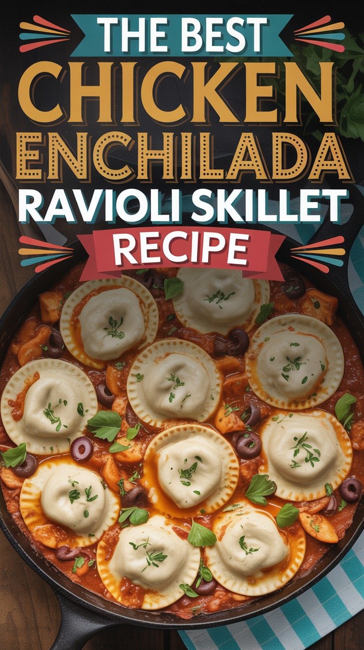 Chicken Enchilada Ravioli Skillet