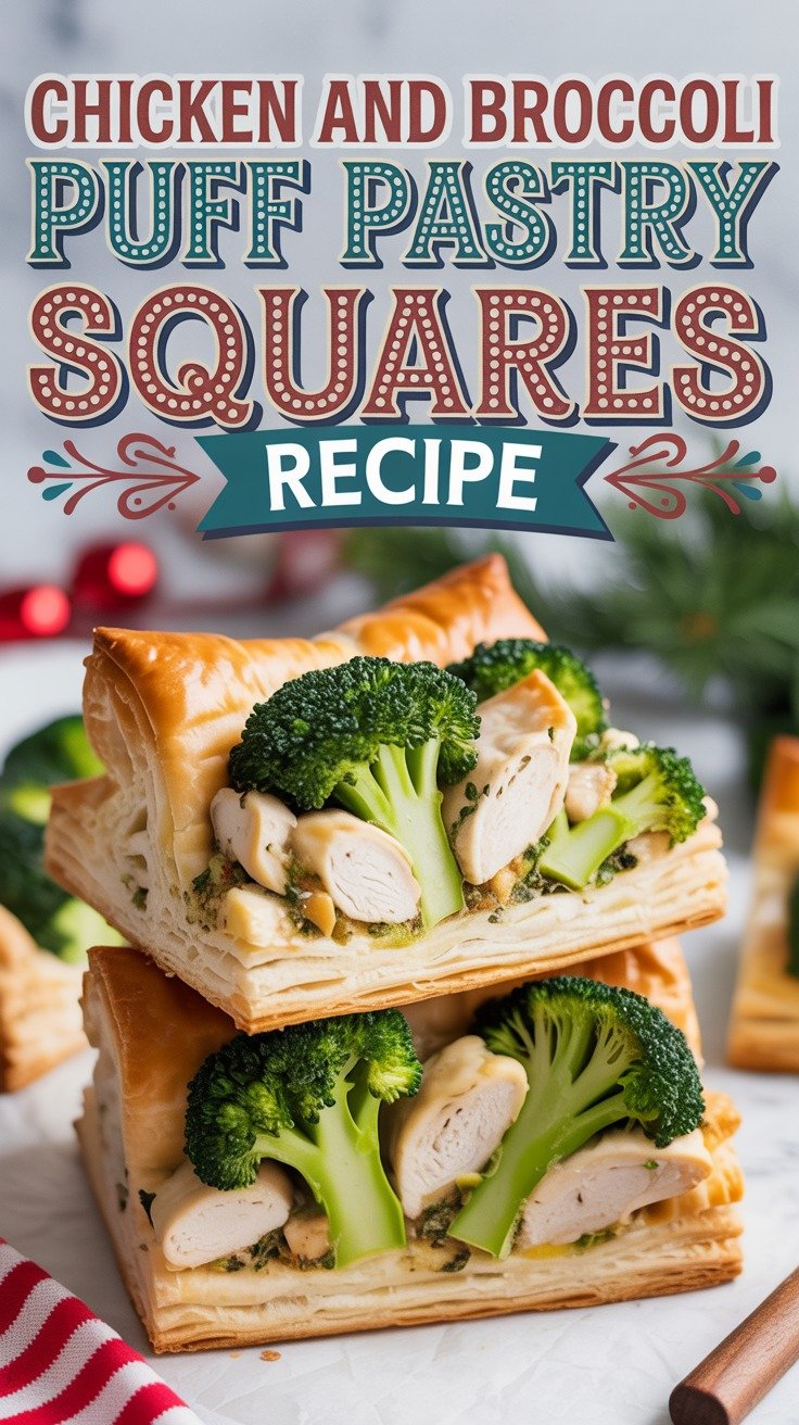 Chicken and Broccoli Puff Pastry Squares