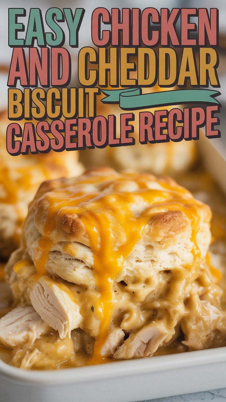 Chicken and Cheddar Biscuit Casserole