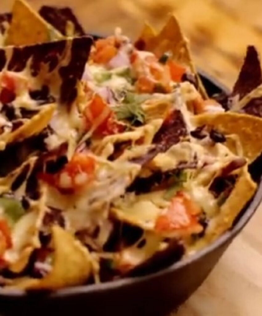 Cheesy Chicken and Chorizo Nacho Bake Recipe