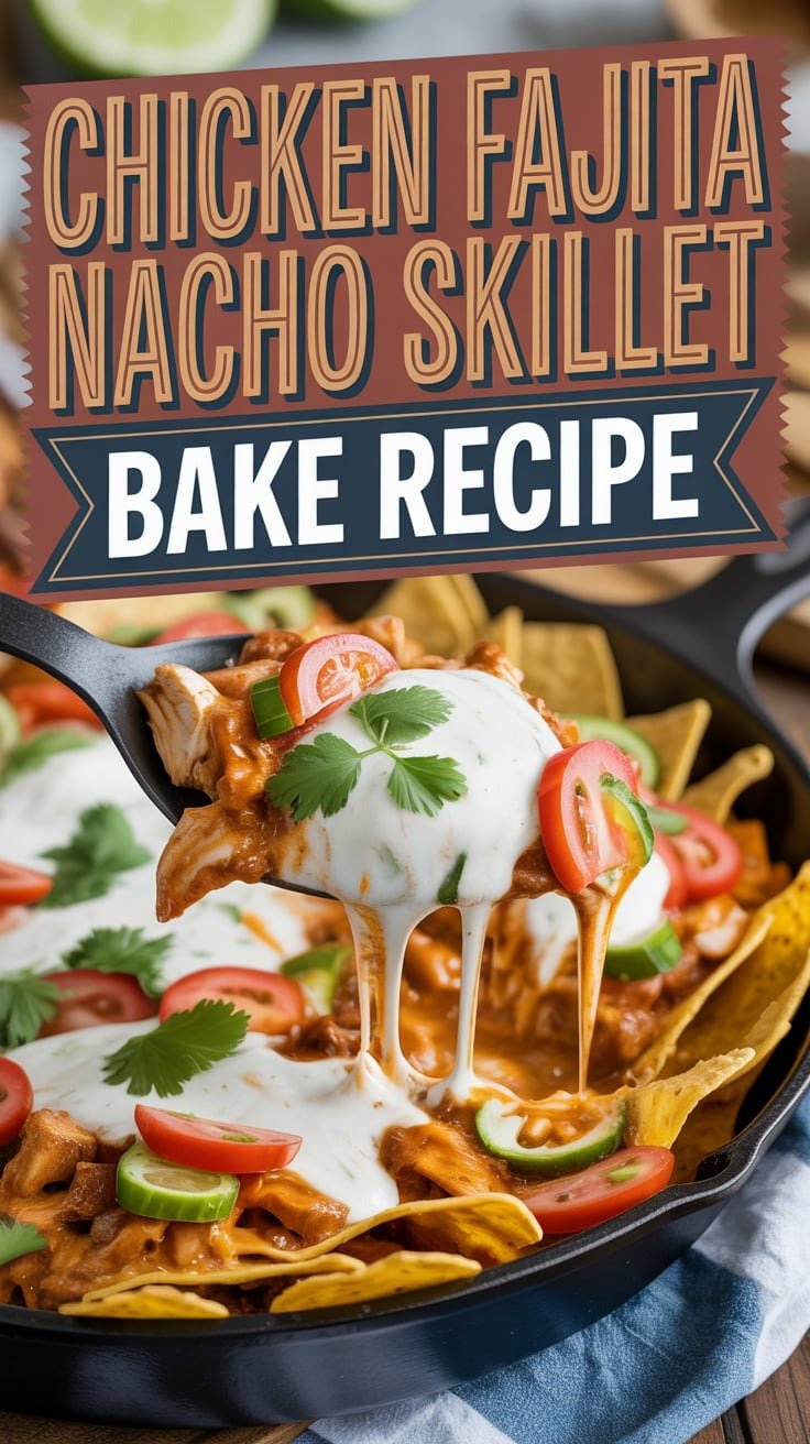 Chicken Fajita Nacho Skillet Bake