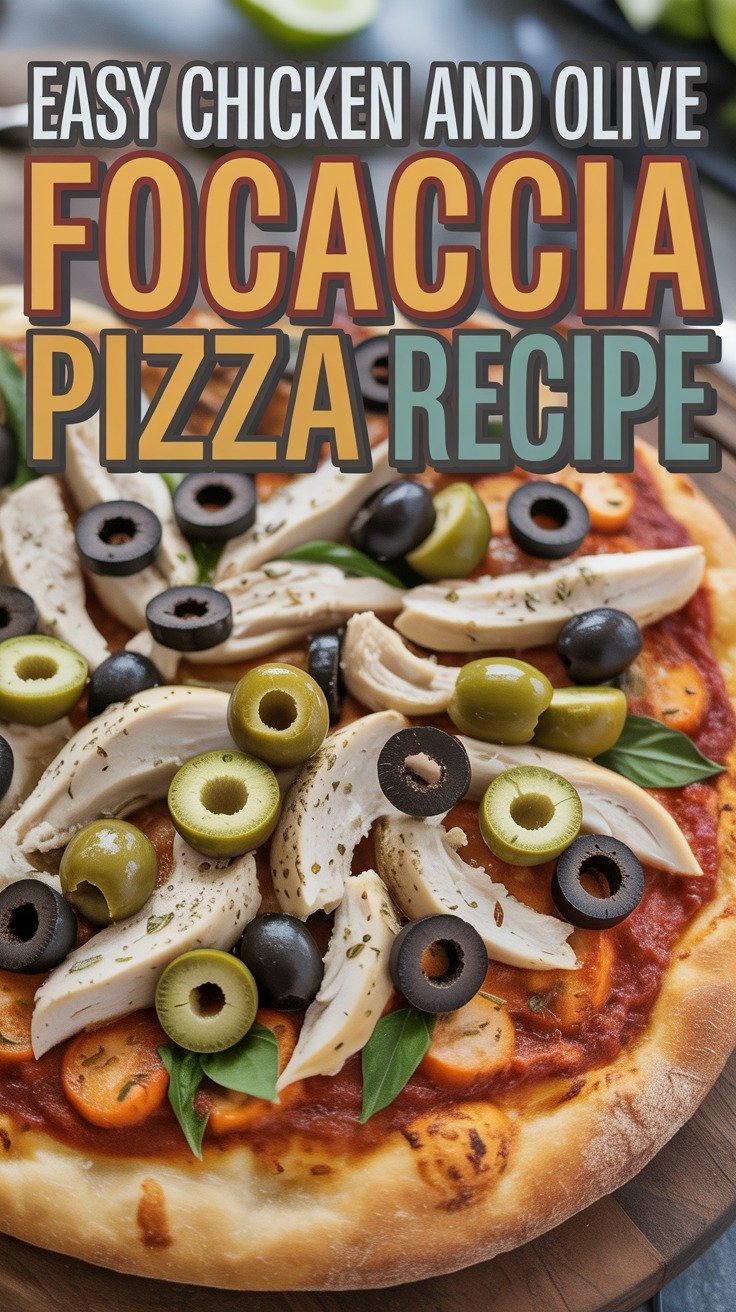 Chicken and Olive Focaccia Pizza