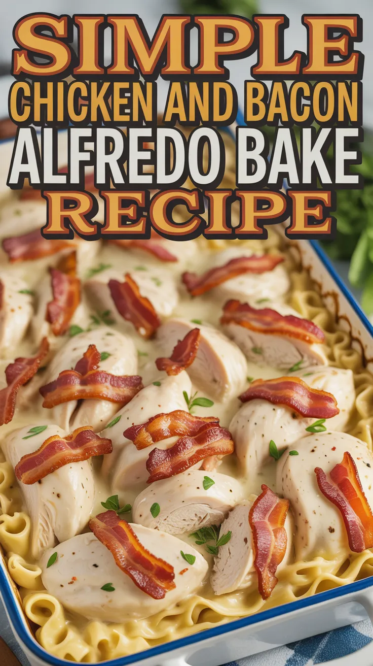 Chicken and Bacon Alfredo Bake