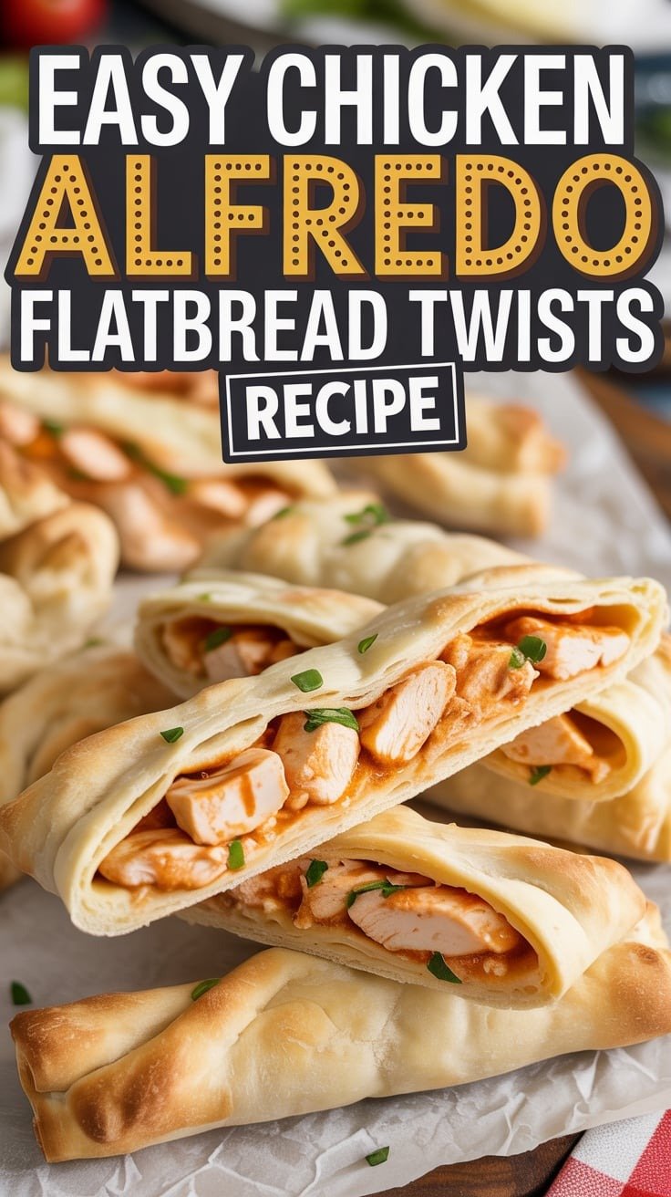 Chicken Alfredo Flatbread Twists