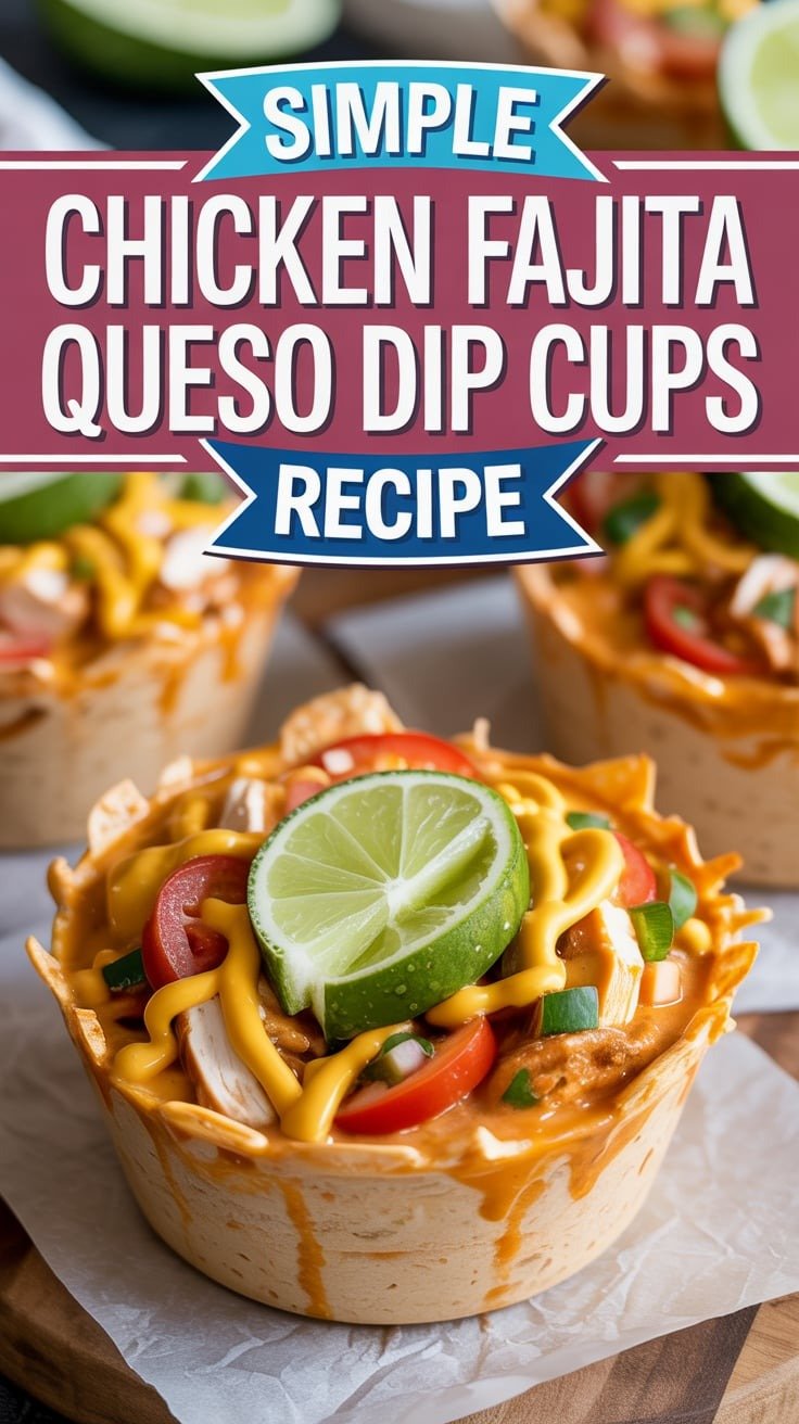 Chicken Fajita Queso Dip Cups