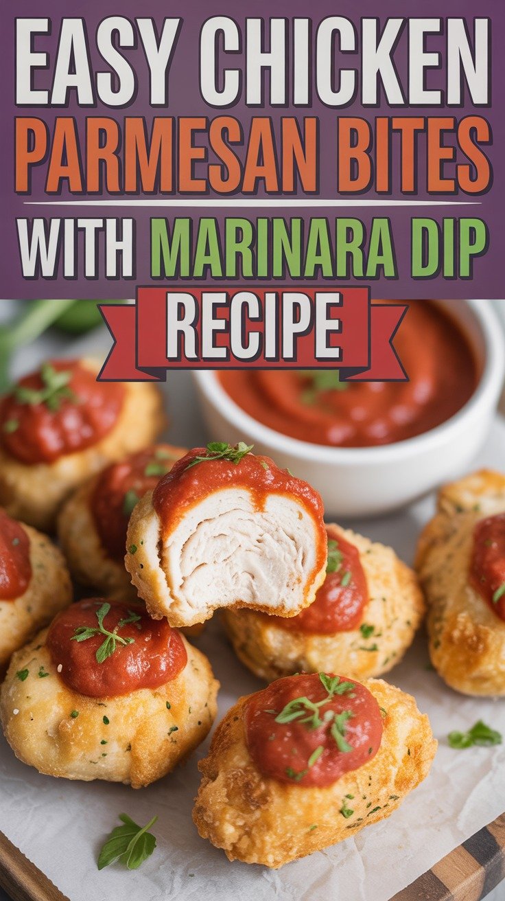 Chicken Parmesan Bites with Marinara Dip