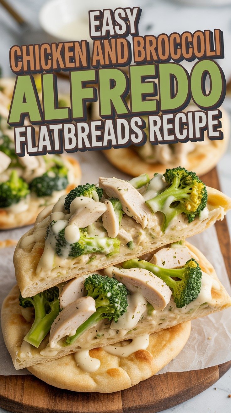 Chicken and Broccoli Alfredo Flatbreads