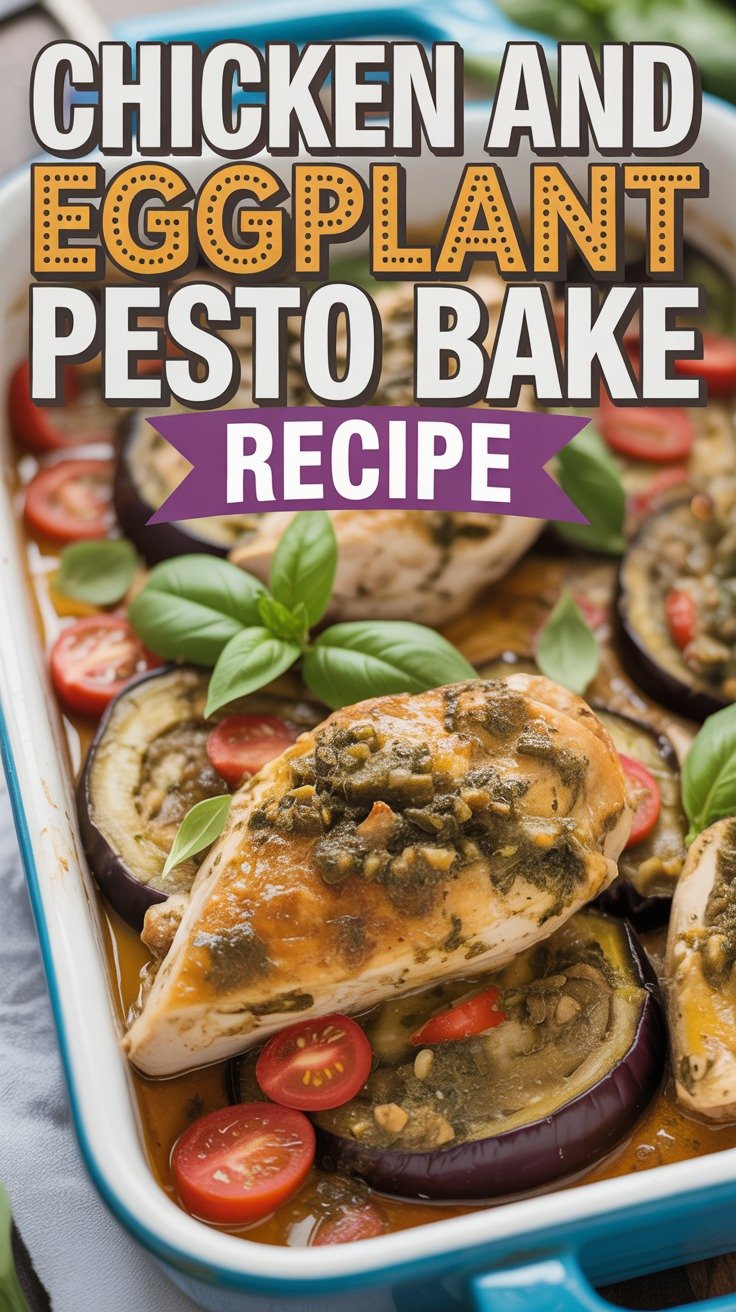 Chicken and Eggplant Pesto Bake