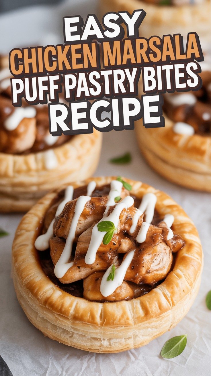 Chicken Marsala Puff Pastry Bites