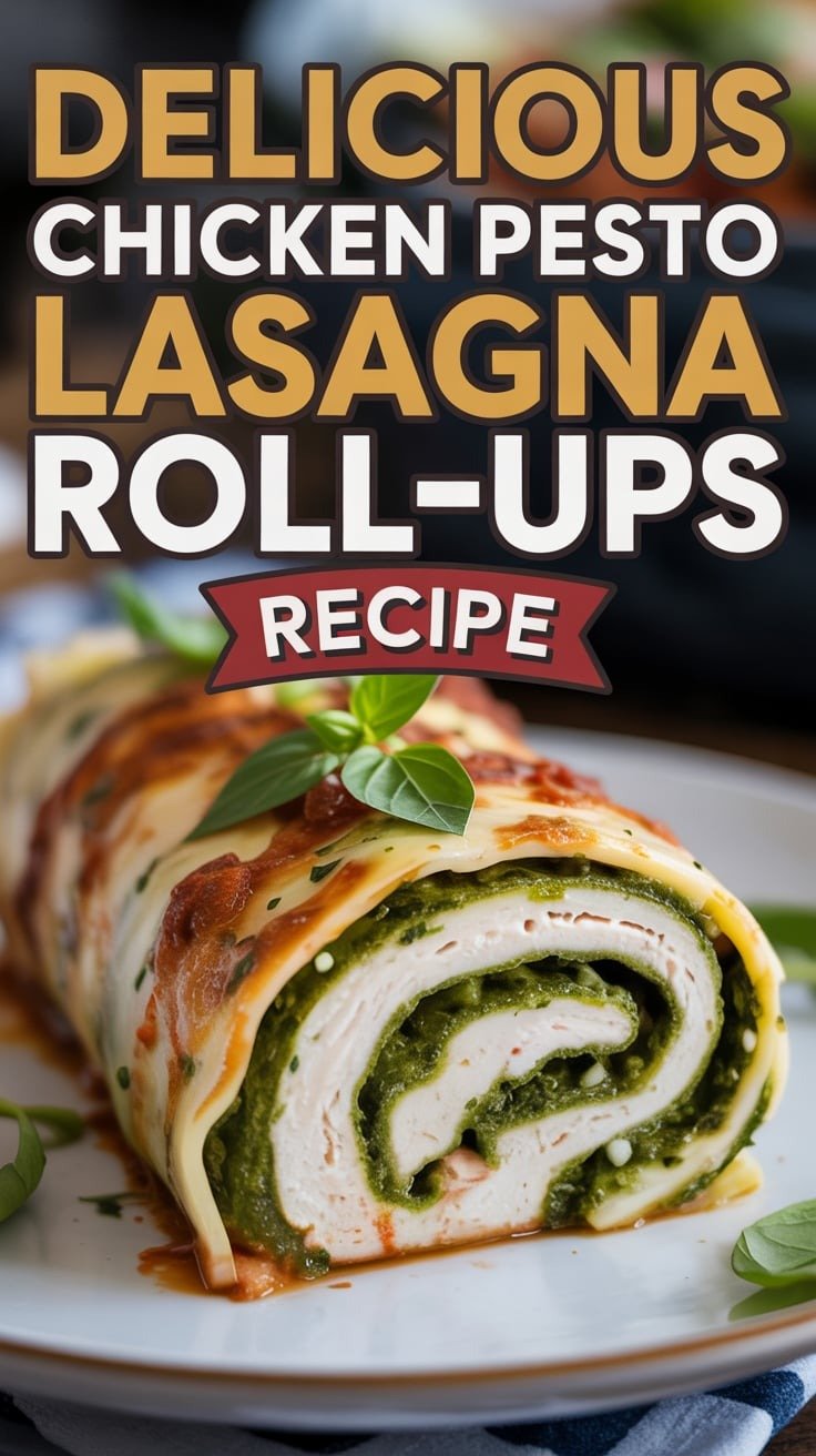 Chicken Pesto Lasagna Roll-Ups