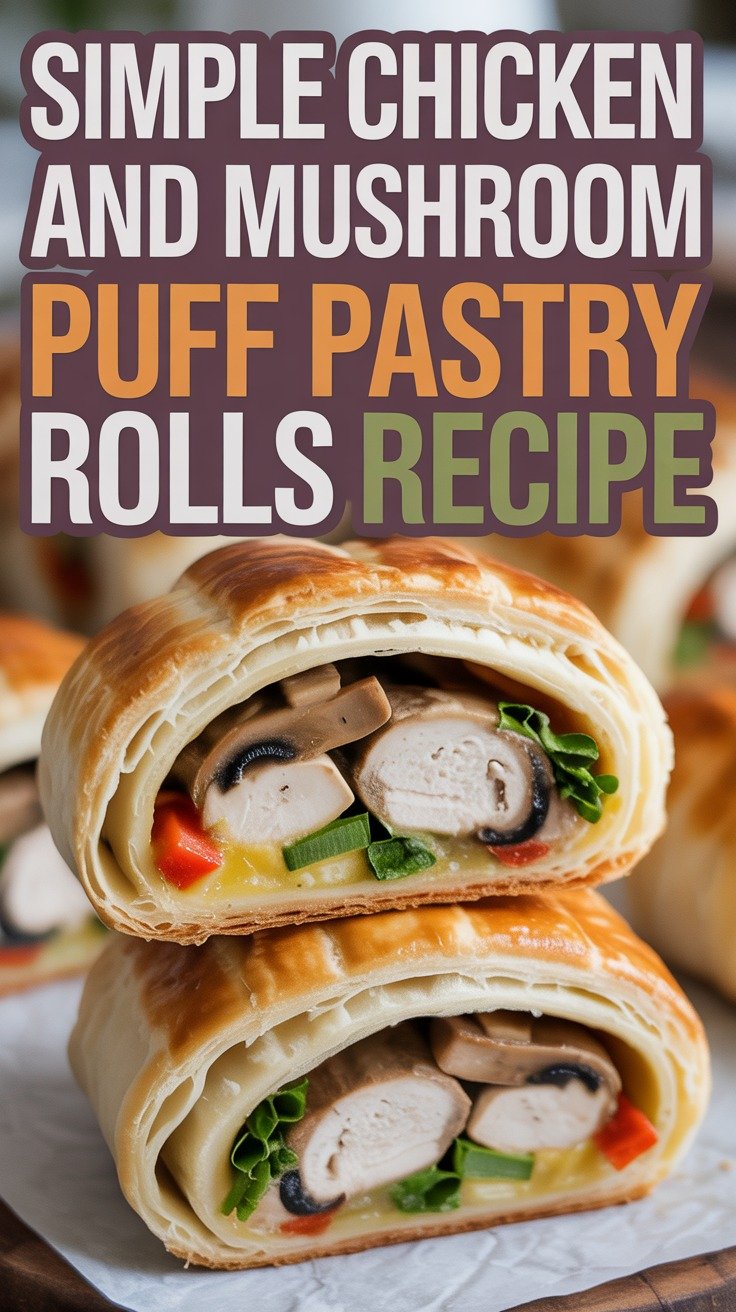Chicken and Mushroom Puff Pastry Rolls